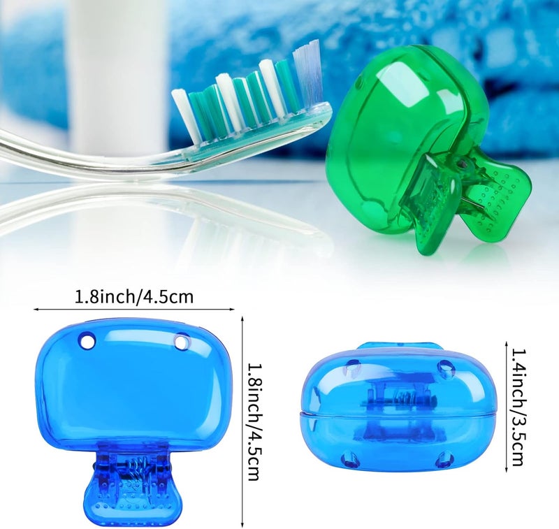 Eaezerav 4 Pack Toothbrush Covers, Portable Plastic Toothbrush Head Case for Travel, Business, Camping, School, Home - Image 2